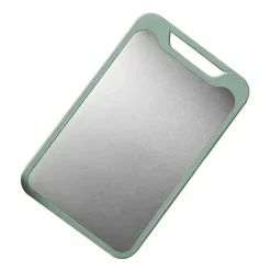 Skärbrädor-Dubbelsidig Köksskärbräda 304 Rostfritt Stål Skärbräda För Kök Kött Grönsaker Frukt Fisk Ost Grön Liten Storlek