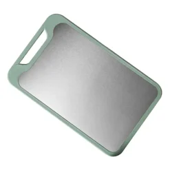 Skärbrädor-Dubbelsidig Köksskärbräda 304 Rostfritt Stål Skärbräda För Kök Kött Grönsaker Frukt Fisk Ost Grön Liten Storlek