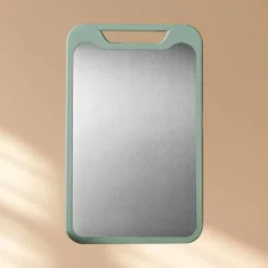 Skärbrädor-Dubbelsidig Köksskärbräda 304 Rostfritt Stål Skärbräda För Kök Kött Grönsaker Frukt Fisk Ost Grön Liten Storlek