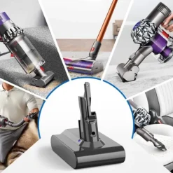 Dyson V7 (SV11) ersättningsbatteri, ljusgrått, 6000 mAh 6.0 Ah, för Motorhead, Animal Pro, Trigger sladdlös dammsugare