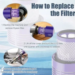 Efterfilter för Dyson V10/SV12 dammsugare 2-pack