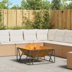 vidaXL Eldstad Brun 80 x 80 x 40 cm Stål