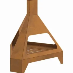 vidaXL Terrassvärmare-Eldstad Brun 50 x 43 x 52 cm Stål