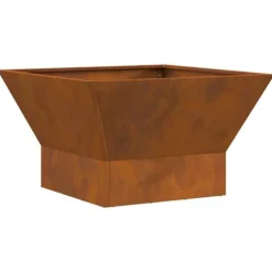 vidaXL Terrassvärmare-Eldstad Brun 60 x 60 x 35 cm Väderbeständig stål