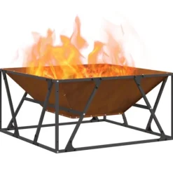 vidaXL Eldstad Brun 80 x 80 x 40 cm Väderbeständig stål