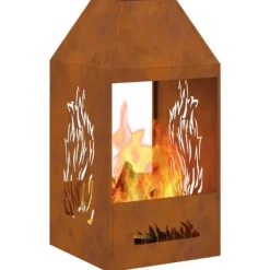 vidaXL Eldstad Brun 50 x 50 x 100 cm Väderstål