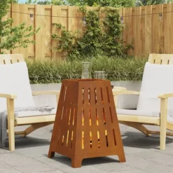 vidaXL Terrassvärmare-Eldstad Brun 50 x 50 x 70 cm Väderbeständig stål