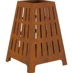 vidaXL Terrassvärmare-Eldstad Brun 50 x 50 x 70 cm Väderbeständig stål