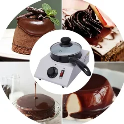 Elektrisk chokladsmältare - tempereringsmaskin - 40 W - 1 skål - 30–85 °C justerbar - 220–230 V, 50–60 Hz - svart