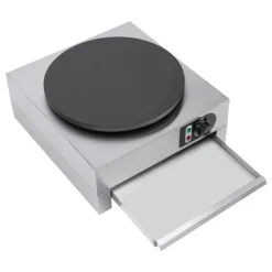 Elektrisk Crepesmaskin, Justerbar Temperatur, Stor Värmyta,silver