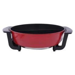 Elektriska Stekpannor & Wokar-Elektrisk gryta, 1,59 gallons kapacitet, 12,2 tum diameter, 5 justerbara temperaturer, hög effektivitet värmning