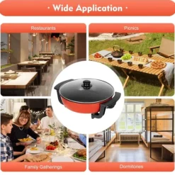 Elektrisk hotpot - Gryta med 2 fack - 1360 W - 220 V - Nonstick yta - Livsmedelsklassad - Himmelblå