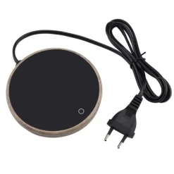 Dryckvärmare-Elektrisk kaffekoppsvärmare för kontorshem - träkorndesign (EU-kontakt)