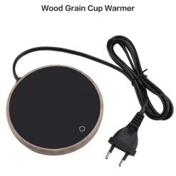 Dryckvärmare-Elektrisk kaffekoppsvärmare för kontorshem - träkorndesign (EU-kontakt)