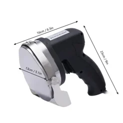 Elektrisk kebabskärare - Handhållen gyroskniv - 80 W Effekt - Justerbar skärtjocklek - Rostfritt stålblad - Bladslipare - Röd