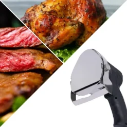 Elektrisk kebabskärare - Handhållen gyroskniv - 80 W Effekt - Justerbar skärtjocklek - Rostfritt stålblad - Bladslipare - Röd