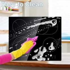 Spishällar-Elektrisk keramikhäll, touchkontroll, säkerhetslås, 4 inbyggda brännare