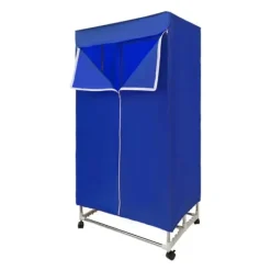 Torkskåp-Elektrisk klädtork - Portabelt torkskåp - Pekskärm - 1200–1500 W - PTC-uppvärmning - Timer 0–240 min - Bärkapacitet 30 kg - IPX1 - Blå