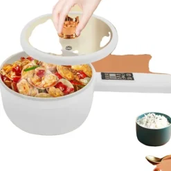 Elektrisk kokgryta, 1,6L kapacitet, 701W effekt, 220V spänning, 19,5cm diameter, designad för 1-4 personer