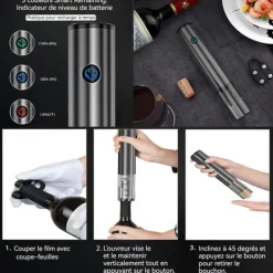 Korkskruvar-Elektrisk korkskruv - Professionell - Taktisk flasköppnare - Uppladdningsbar - 4 delar - Trådlös