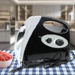 Elektrisk köttkvarn - Köttkvarn & korvstoppare - 800 W kopparmotor - 304 rostfritt stål - 220 V - EU-kontakt - 190 varv/min - Svart