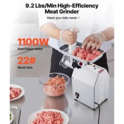 Matkvarnar-Elektrisk Köttkvarn, Kommersiell Modell, 9,2 Lbs/Min, Korvfyllare för Kök