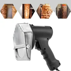 Köttskivare-Elektrisk köttskivare - Skärmaskin - Tjockleksjustering 0–10 mm - Rostfritt stålblad - Ergonomiskt handtag - Lätt att rengöra