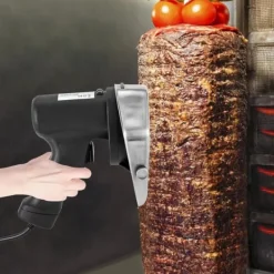 Köttskivare-Elektrisk köttskivare - Skärmaskin - Tjockleksjustering 0–10 mm - Rostfritt stålblad - Ergonomiskt handtag - Lätt att rengöra