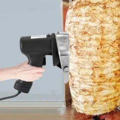 Köttskivare-Elektrisk köttskivare - Skärmaskin - Tjockleksjustering 0–10 mm - Rostfritt stålblad - Ergonomiskt handtag - Lätt att rengöra