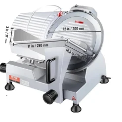 Köttskivare-Elektrisk Matberedare, Justerbar Tjocklek, Hållbar Aluminiumkonstruktion,320W