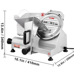 Köttskivare-Elektrisk Matberedare, Justerbar Tjocklek, Hållbar Aluminiumkonstruktion,200W
