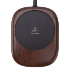 Dryckvärmare-Elektrisk mugg varmare Snabbuppvärmning Automatisk Håll varm Träsäd Dryckeskopp varmare EU-kontakt AC100‑240V