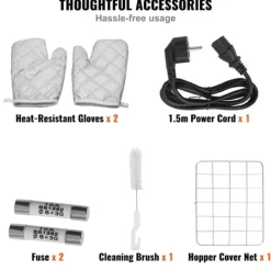 Elektrisk oljepressmaskin, 850 W, rostfritt stål, justerbar temperatur 0-300 ℃ för pressning av jordnötter och sesamfrön.