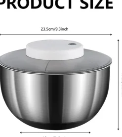 Elektrisk salladstork, frukt- och grönsakstork, 4,5L stor automatisk salladsgrönsakstork, USB-laddningsbar salladstork, sallad, frukt- och grönsaksto | CDON