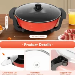 Elektrisk Shabu Hot Pot - Gryta med värmebas - 1360 W - 6 L kapacitet - Dubbelkammare 2 fack - 220 V - För familj & restaurang