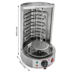 Elektrisk Shawarma/Döner Grill - Vertikal Rotisseri - Automatisk Rotation - Droppbricka - 2,5 kW - 220 V EU-kontakt - 29,5×38×48 cm