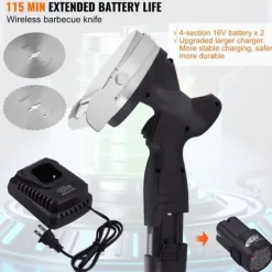Elektriska Knivar-Elektrisk shawarmakniv, sladdlös, turkisk döner kebab köttskärare med 2 blad.