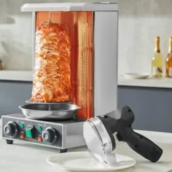 Elektriska Knivar-Elektrisk shawarmakniv, sladdlös, turkisk döner kebab köttskärare med 2 blad.