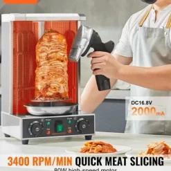 Elektriska Knivar-Elektrisk shawarmakniv, sladdlös köttskärare för turkisk döner kebab med 2 blad.
