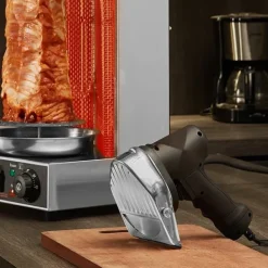 Elektriska Knivar-Elektrisk shawarmakniv, Turkisk döner kebab, köttgyroskärare med 2 blad - effektiv och praktisk!