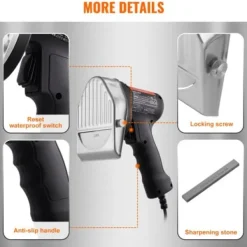 Elektrisk Shawarma-kniv, 19x13x19 cm, Rostfritt stål