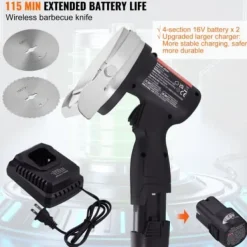 Köttskivare-Elektrisk shawarmakniv, 21x13x20 cm, rostfritt stål