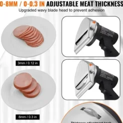 Köttskivare-Elektrisk Shawarma-kniv, 21x13x20 cm, Rostfritt stål, Justerbar tjocklek