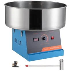 Elektrisk sockervaddsmaskin 1000 W, kommersiell godismaskin med rostfri skål och sockerskopa, perfekt för fester och evenemang