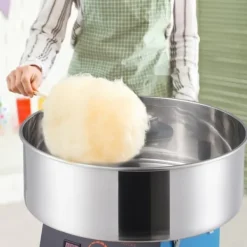 Elektrisk sockervaddsmaskin 1000 W, kommersiell godismaskin med rostfri skål och sockerskopa, perfekt för fester och evenemang