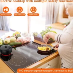 Spishällar-Elektrisk spishäll, 8400W, 30,3" B x 20,5" D x 1,7" H, 220V - 240V, Kompatibel med alla köksredskap, Barnsäkerhetslås