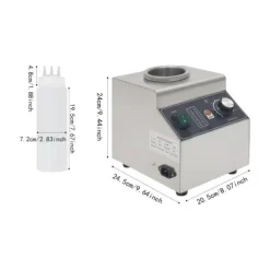 Matuppvärmare-Elektrisk såsvarmare, temperaturkontroll, 680 ml kapacitet,Silver