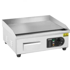 Elektriska Stekpannor & Wokar-Elektrisk stekhäll, 45x30x1 cm, rostfritt stål