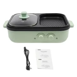 Elektriska Stekpannor & Wokar-Elektrisk Stekpanna, 1300W Effekt, Dubbel Temperaturkontroll,grön