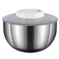 Salladsslungor-Elektrisk stor salladssnurra rostfritt stål 4500 ml Effektiv salladssnurra för torkning av bladgrönsaker frukt